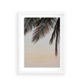 Plakat w ramie 30x40 - Tropikalna Harmonia - palmy na tle nieba - rama biała