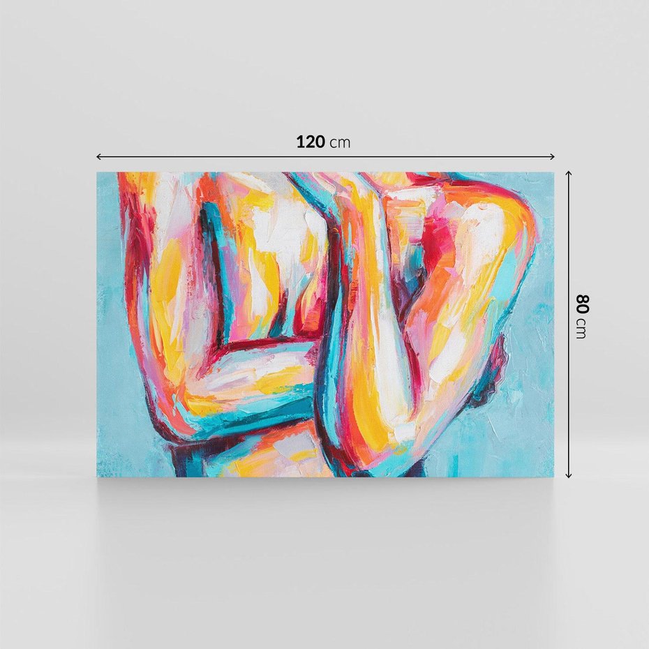 Obraz na płótnie 120x80 - Nagie Natchnienie - obraz olejny, naga kobieta