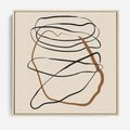 Obraz w ramie 80x80 - Bezczasowe Kontury - abstrakcyjne linie, zaplątane - rama drewno