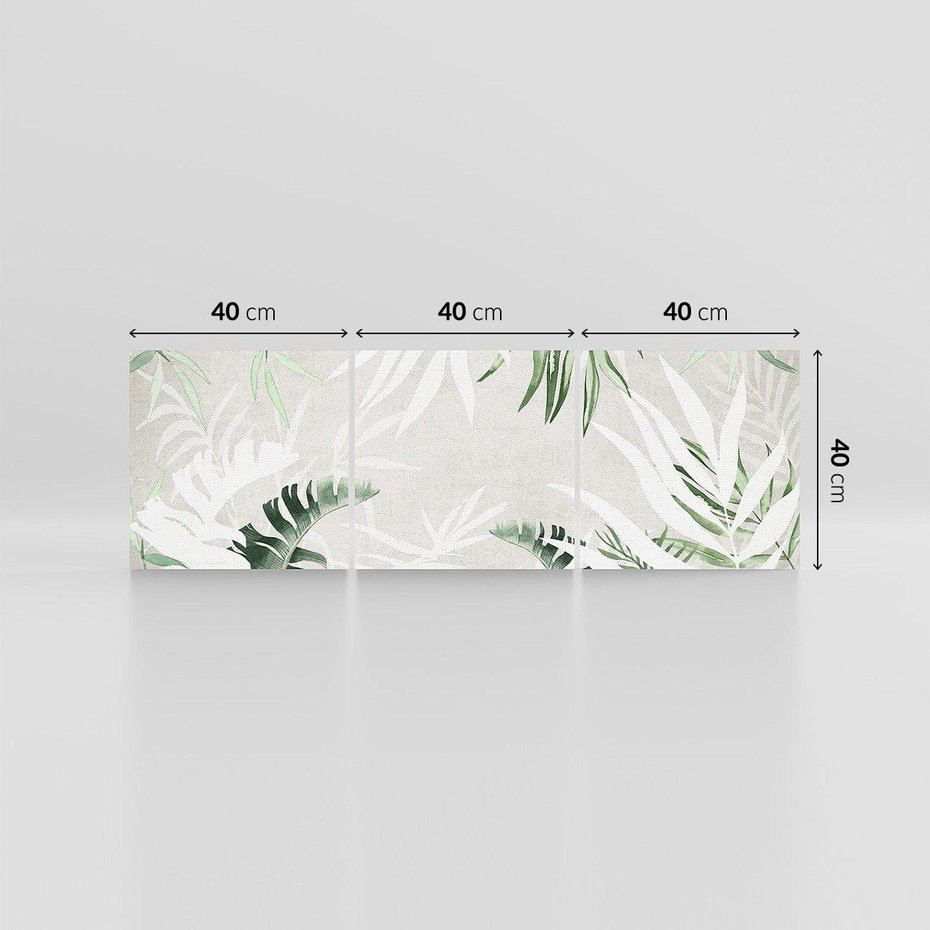 Obraz na płótnie 120x40 - Zielony Raj - monstera, palmy