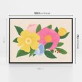 Obraz w ramie 100x70 - Kwiatowy Uśmiech - kwiaty, akwarela - rama czarna