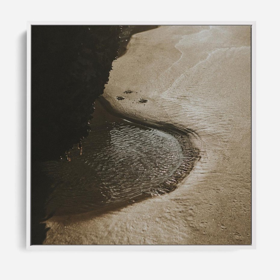 Obraz w ramie 50x50 - Relaksujący Raj - plaża, morze - rama biała