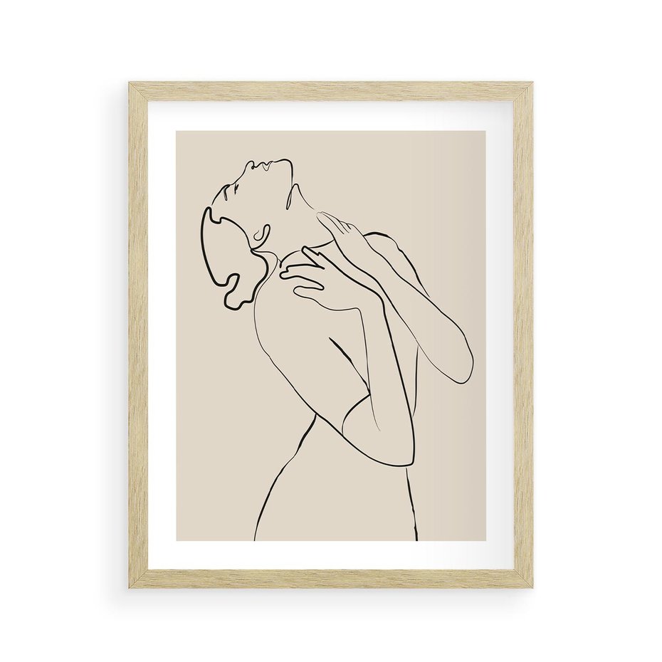 Plakat w ramie 40x50 - Bezkresny Taniec - kobieta, szkic - rama drewno