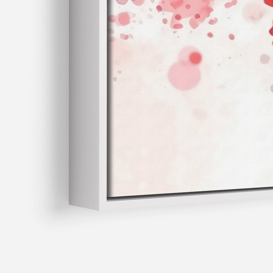 Obraz w ramie 70x100 - Szept Kwitnącej Wiśni - japoński parasol, liście - rama biała