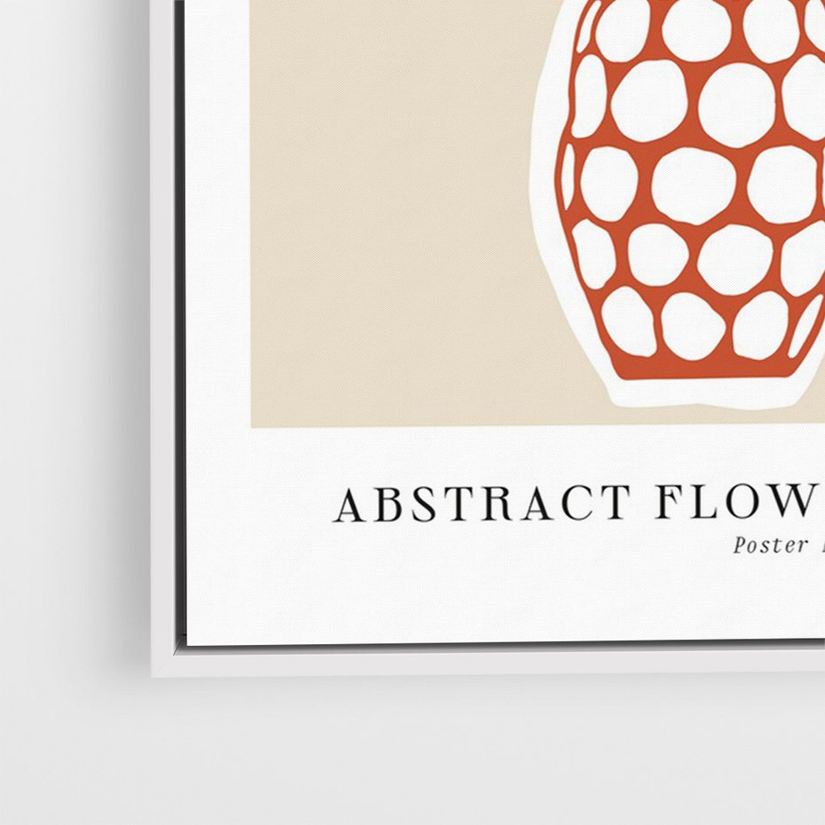 Obraz w ramie 50x70 - Kwiatowa Kreatywność - tropikalny liść w wazonie, typografia - rama biała