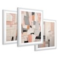 Zestaw obrazy w ramie 50x70 galeria - pastelowa, abstrakcja, olejny - rama biała