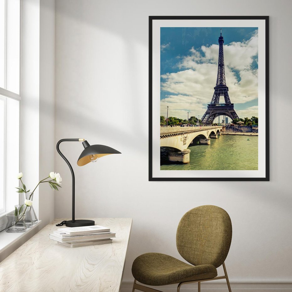 Plakat w ramie 50x70 - Wieża Eiffla - Ikona Paryża - wieża, Eiffla - rama czarna