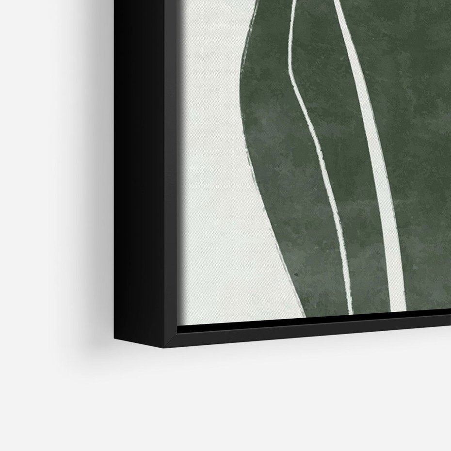 Obraz w ramie 70x100 - Zieleń Inspirującego Życia - zielony plakat, minimalizm - rama czarna