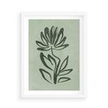 Plakat w ramie 50x70 - Zieleń Wyjątkowego Ukojenia - zielona abstrakcja, zgaszona zieleń - rama biała