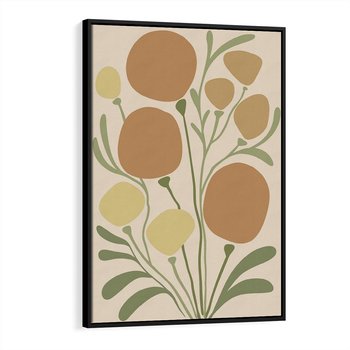 Obraz w ramie 50x70 - Uspokojenie Wśród Roślin - nowoczesny plakat, roślinność - rama czarna