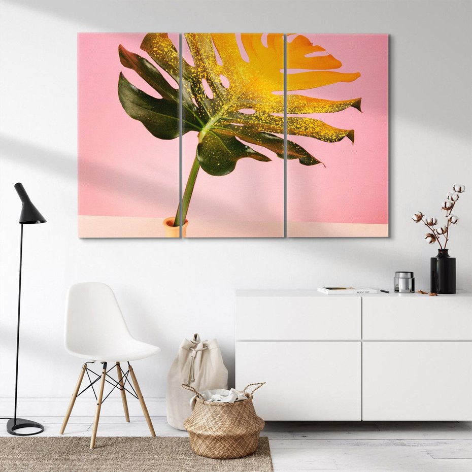 Obraz na płótnie 120x80 - Egzotyczna monstera - monstera, liść
