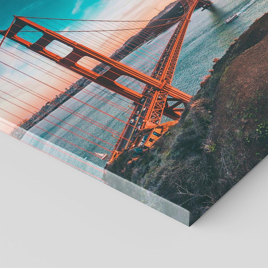 Obraz na płótnie 60x60 - Złoty Gate: majestatyczny most Ameryki - Golden Gate, most