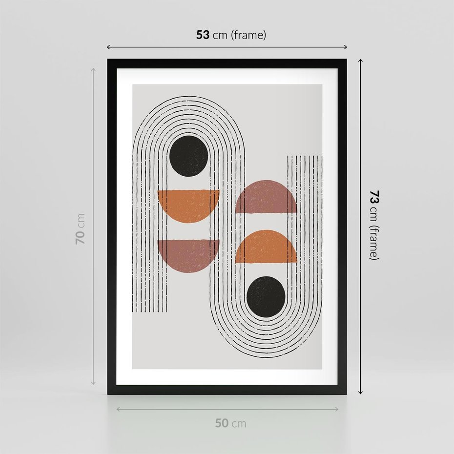 Plakat w ramie 50x70 - Nowoczesna Abstrakcja - geometria, grafika - rama czarna