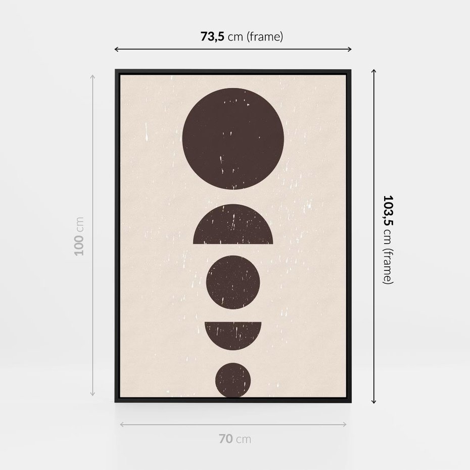 Obraz w ramie 70x100 - Migocące Granice - mid century styl, nowoczesna grafika - rama czarna