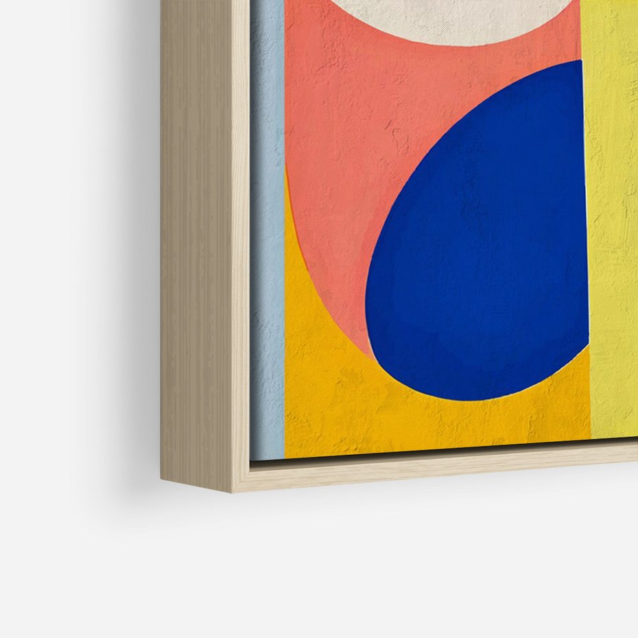 Obraz w ramie 50x70 - Harmonia Kolorowych Impulsów - abstrakcyjne geometryczne kształty, olejny obraz - rama drewno