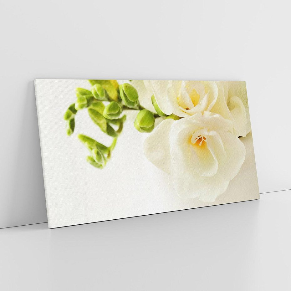 Obraz na płótnie 100x50 - Subtelność białych frezji - frezja, białe