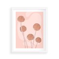 Plakat w ramie 40x50 - Rozkwitające Emocje - minimalistyczny plakat, pudrowe kwiaty - rama biała