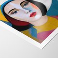 Plakat bez ramy 21x30 - Kształtujące Widzenia - abstrakcyjny obraz olejny, portret twarzy kobiety