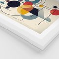Plakat w ramie 40x50 - Rozbijające Barwne Granice - abstrakcyjna geometryczna kompozycja, koła linie - rama biała