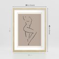 Plakat w ramie 30x40 - Zanikająca Wyobraźnia - mnimalistyczny akt, beżowa tonacja - rama drewno