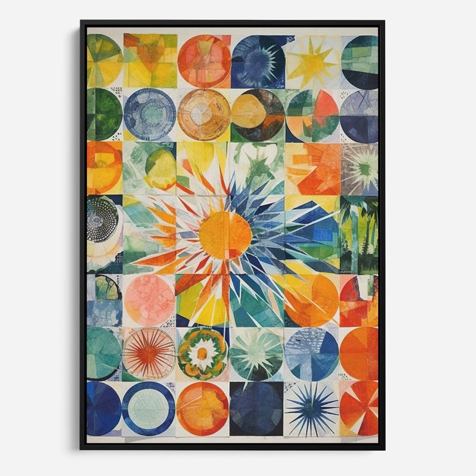Obraz w ramie 50x70 - Rozkwitające Wzory Abstrakcji - abstrakcyjny obraz, mnogość kolorów - rama czarna