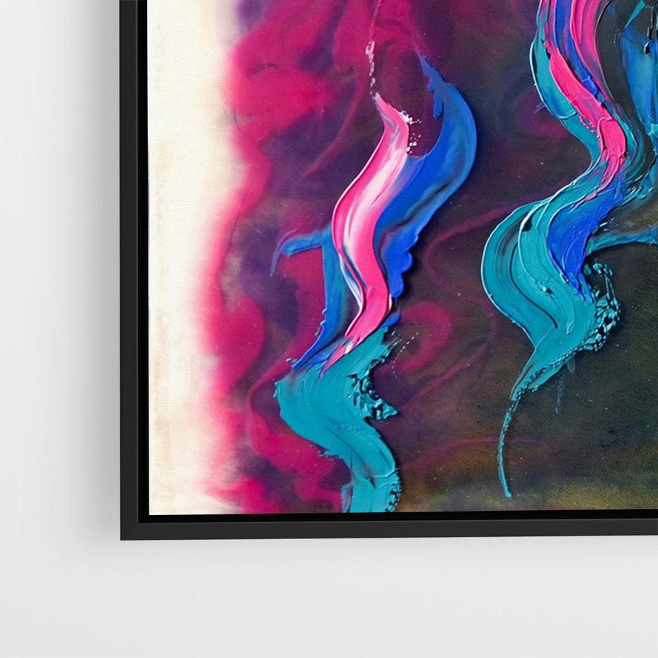 Obraz w ramie 70x50 - Bujna Ekspresja - grafika komputerowa, przypomina obraz olejny - rama czarna