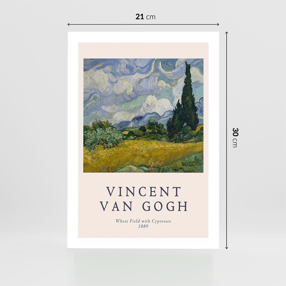 Plakat bez ramy 21x30 - Pole z Cyprysami - reprodukcja obrazu, van gogh