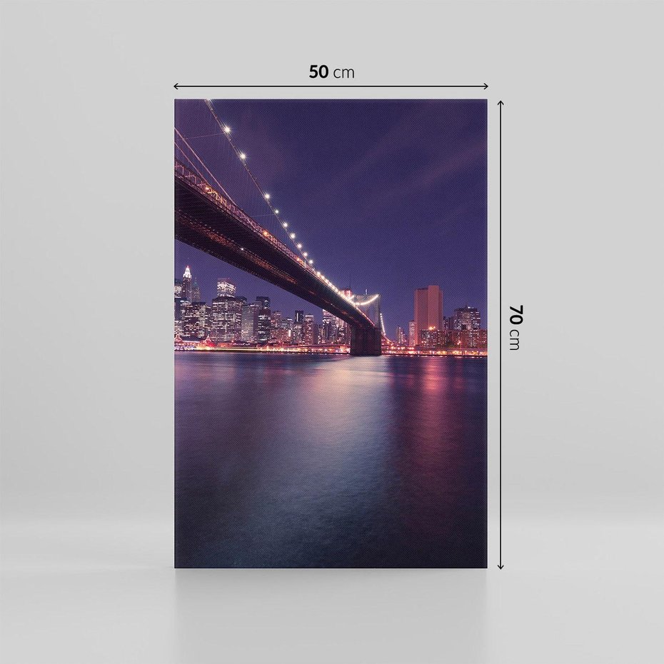Obraz na płótnie 50x70 - Most w Nowym Jorku nocą - most, Nowy Jork