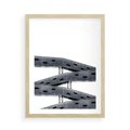 Plakat w ramie 50x70 - Monochromatyczna Sztuka Nowoczesnych Budynków - architektura, nowoczesne formy - rama drewno