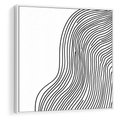 Obraz w ramie 50x50 - Refrakcje Przestrzeni - mnimalistyczna forma, czarne linie - rama biała