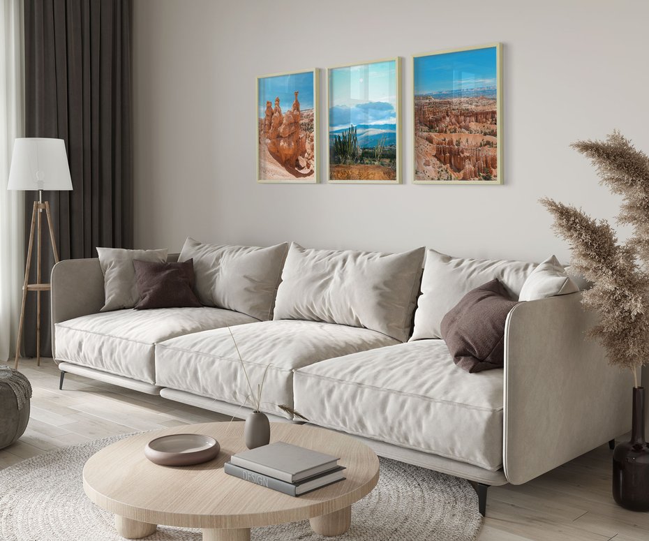 Zestaw obrazy w ramie 50x70 galeria - Kanion, pustynia, widok, pejzaż - rama drewno