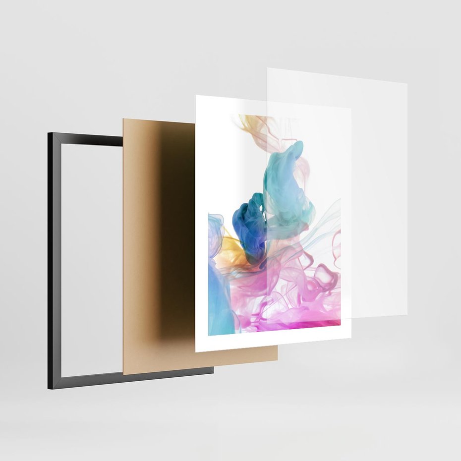 Plakat w ramie 40x50 - Abstrakcyjne Pastelowe Piękno - abstrakcja, pastelowe - rama czarna