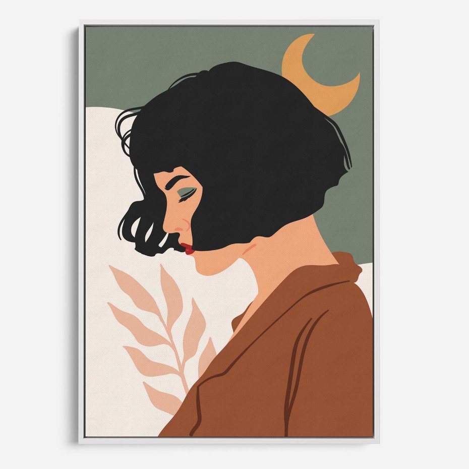 Obraz w ramie 80x120 - Kobieca Pasja - nowoczesny plakat, styl retro - rama biała