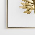 Obraz w ramie 80x80 - Ponadczasowy Urok - złote, liście - rama drewno