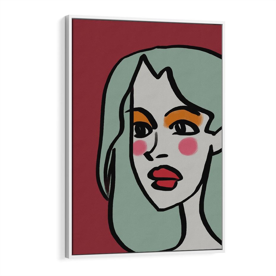 Obraz w ramie 50x70 - Ekspresja Linii - nowoczesny plakat, mocna linie - rama biała