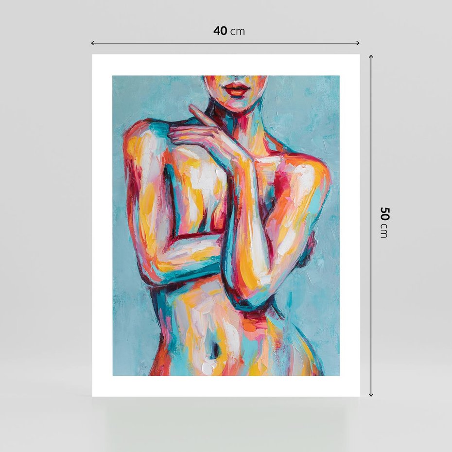 Plakat bez ramy 40x50 - Nagie Natchnienie - obraz olejny, naga kobieta