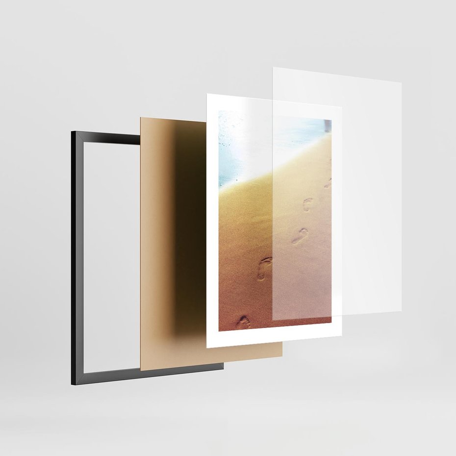 Plakat w ramie 30x40 - Ślad Przygody - ślady, stóp - rama czarna