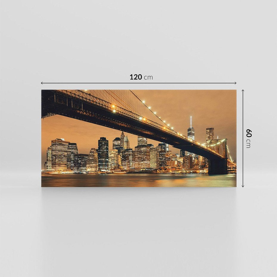 Obraz na płótnie 120x60 - magiczne połączenie miast - most, Nowy Jork
