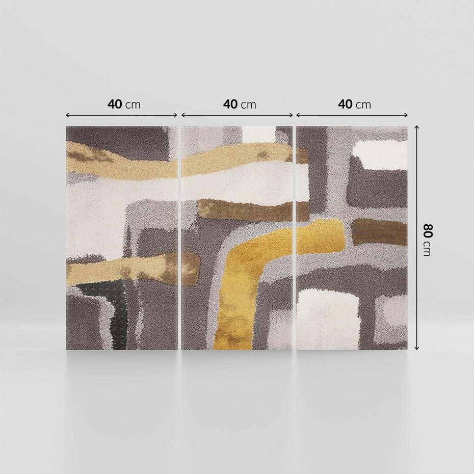 Obraz na płótnie 120x80 - Złote Krzywe - abstrakcja, krzywe linie