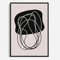 Obraz w ramie 70x100 - Abstrakcyjne Harmonie - abstrakcyjne szkicowane linie, minimalizm - rama czarna