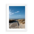 Plakat w ramie 50x70 - Boho na Plaży - plaża, pomost - rama biała