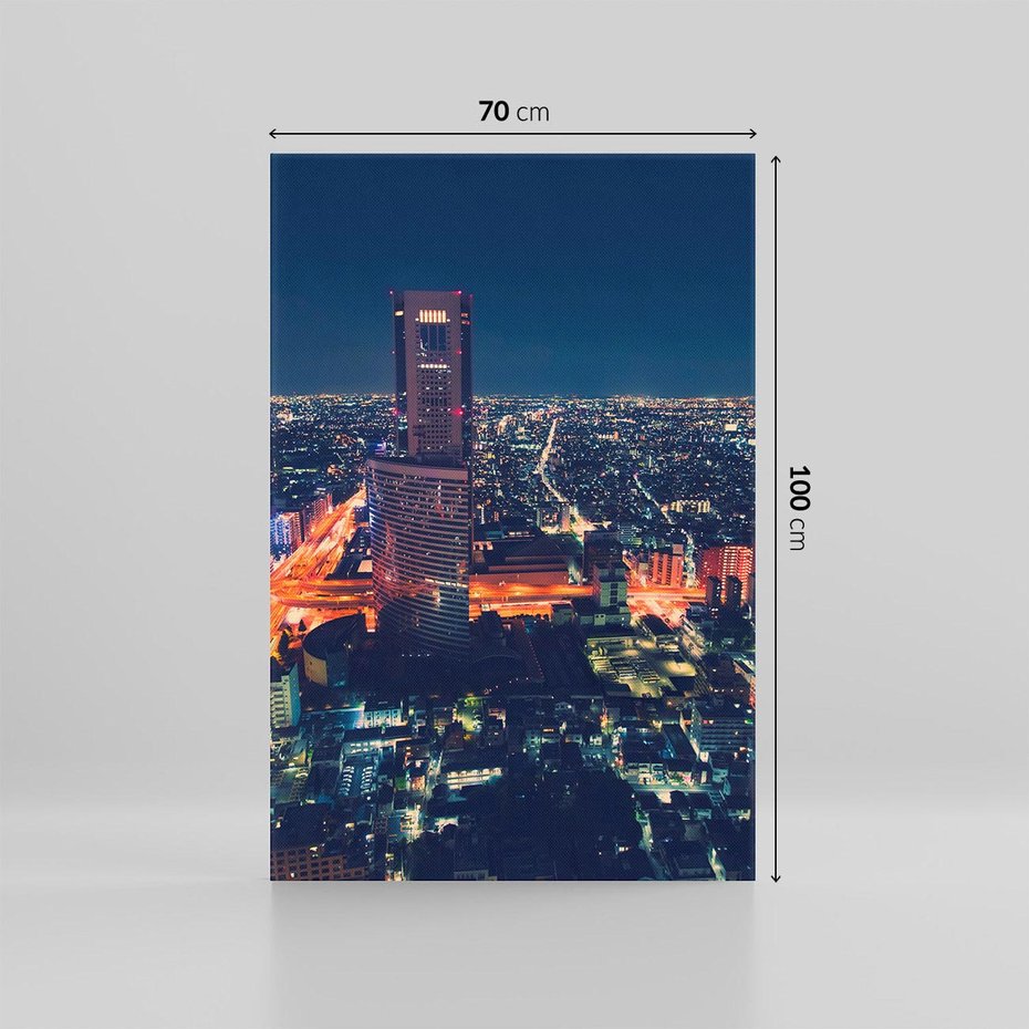 Obraz na płótnie 70x100 - światła i tradycja - Japonia, Tokio