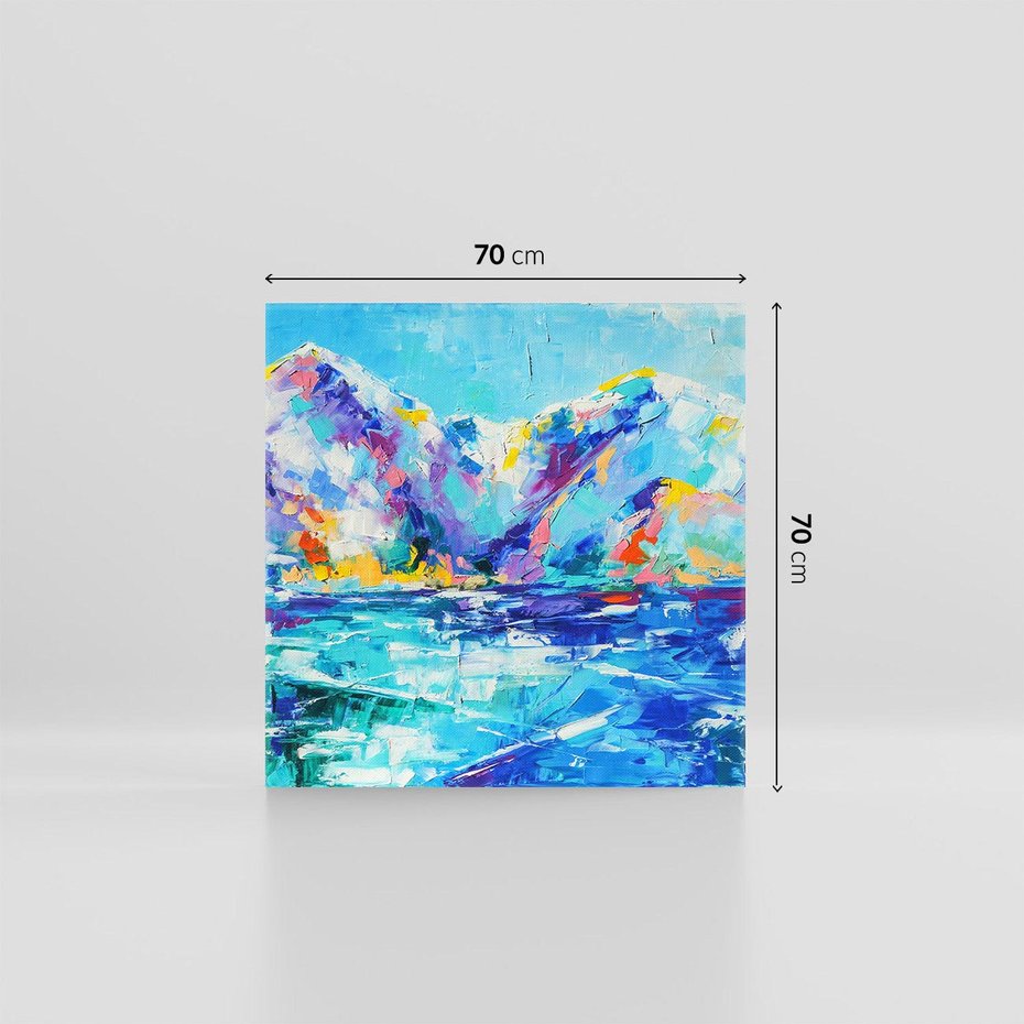 Obraz na płótnie 70x70 - Mistyka Górskich Marzeń - abstrakcja, pejzaż gór