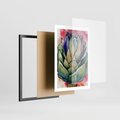 Plakat w ramie 50x70 - Estetyczna Roślina - abstrakcja, akwarela - rama czarna