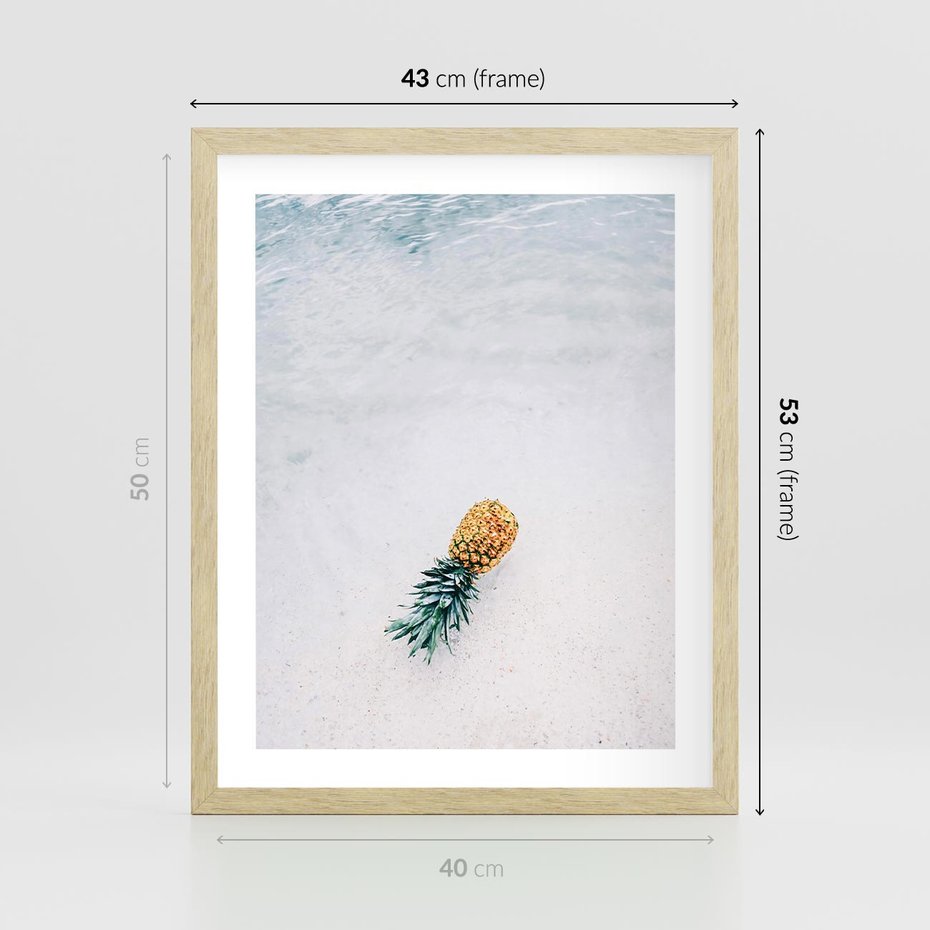Plakat w ramie 40x50 - Smak Tropików - morze, plaża - rama drewno
