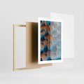 Plakat w ramie 30x40 - Trójwymiarowa Gra - geometryczna, 3D - rama drewno