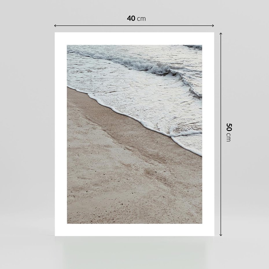 Plakat bez ramy 40x50 - Brzeg Morza: Malownicza Plaża i Fale - morze, plaża