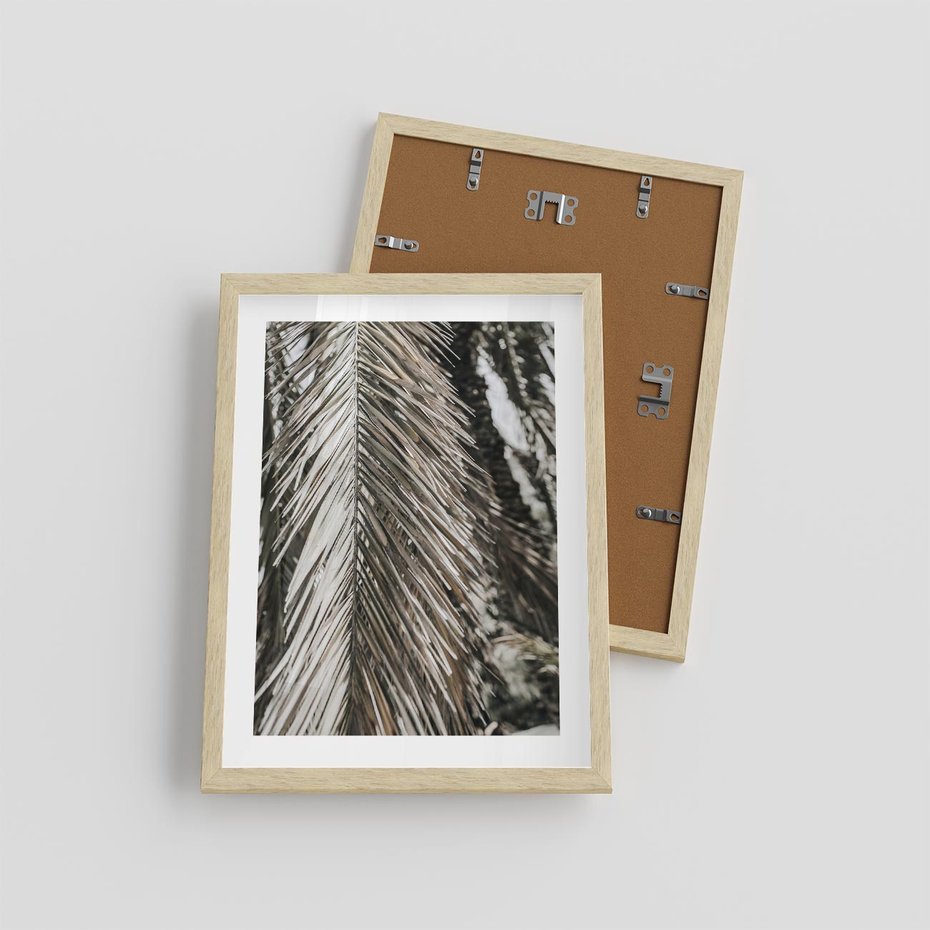 Plakat w ramie 30x40 - Egzotyczne Gałęzie - suche gałęzie, liście palmy - rama drewno