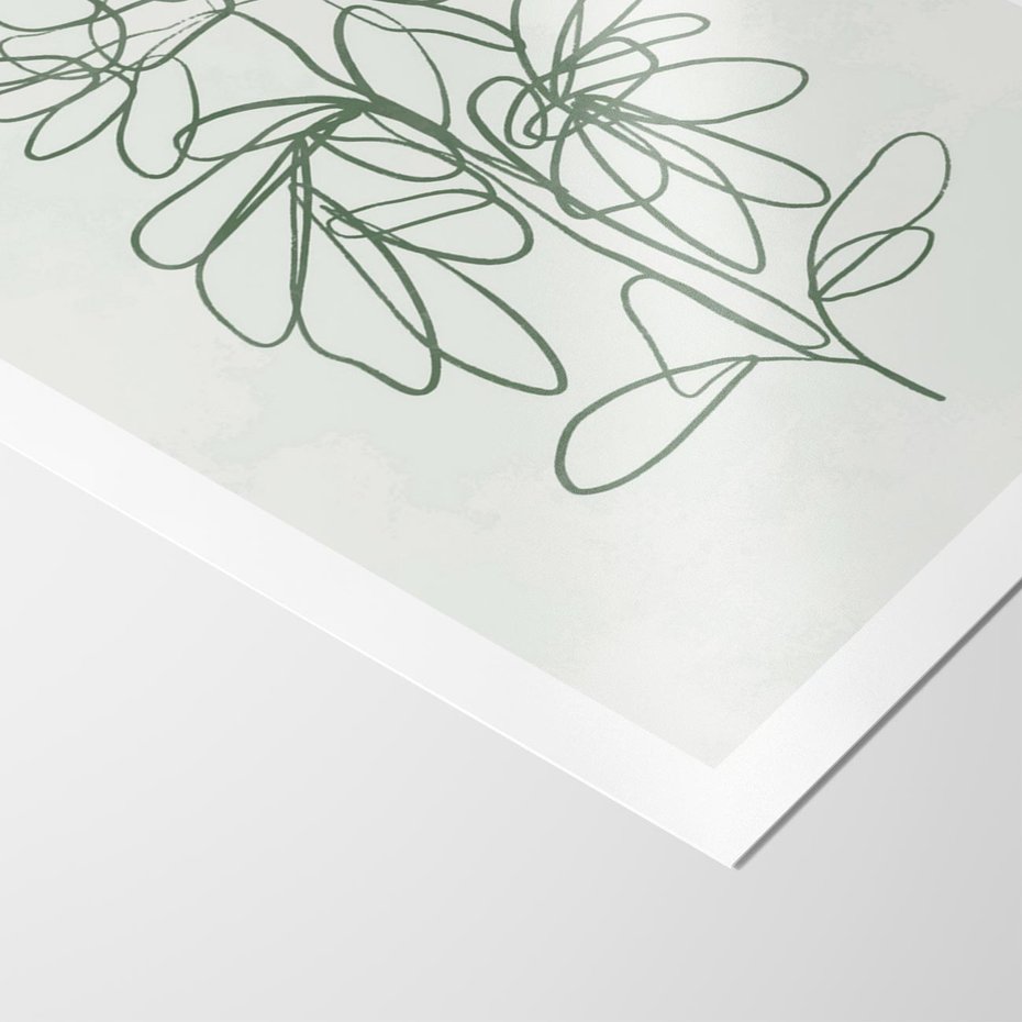 Plakat bez ramy 50x70 - Spokojne Poddanie Naturze - zielony plakat, roślinne inspiracje