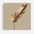 Obraz w ramie 50x50 - Piękno w Detalu - złoty, liść - rama biała